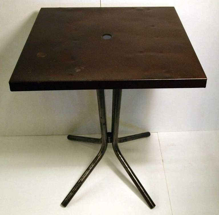 French Square Top Metal Bistro Table In Good Condition In San Francisco, CA