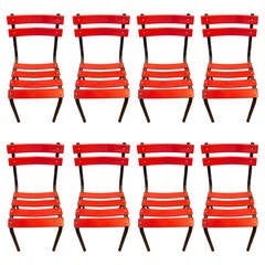 Retro Set of Four French Industrial Metal Bistro Chairs