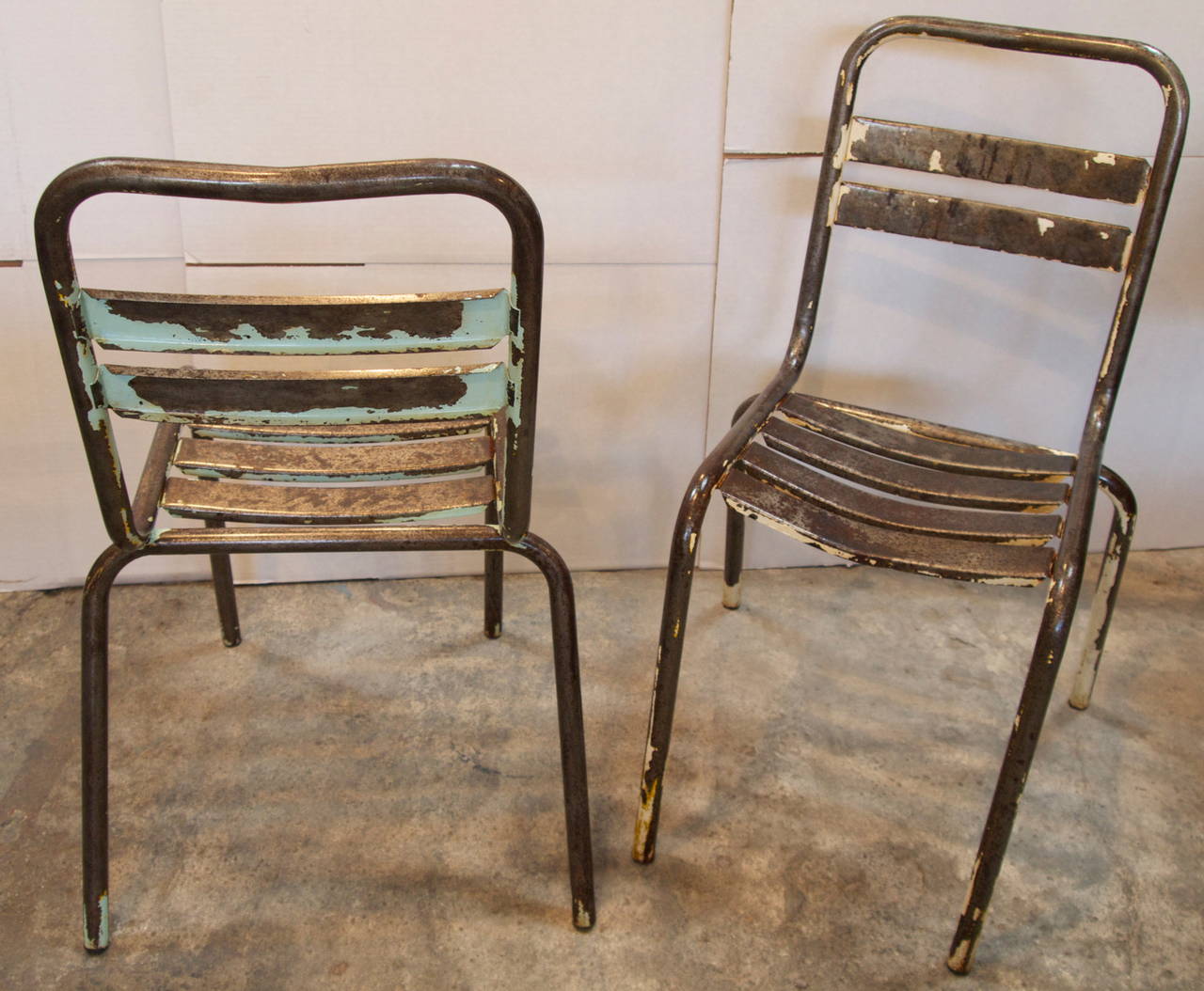 French Pair of Tolix Industrial Chairs