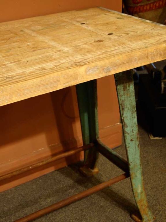 20th Century French Art Nouveau Industrial Table 