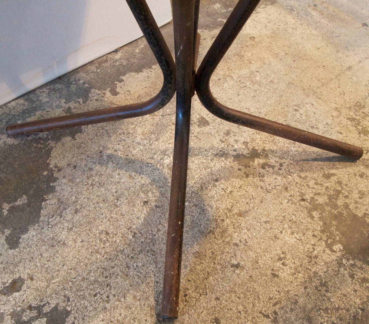 20th Century Pair of Fench Industrial Square Metal Bistro Tables