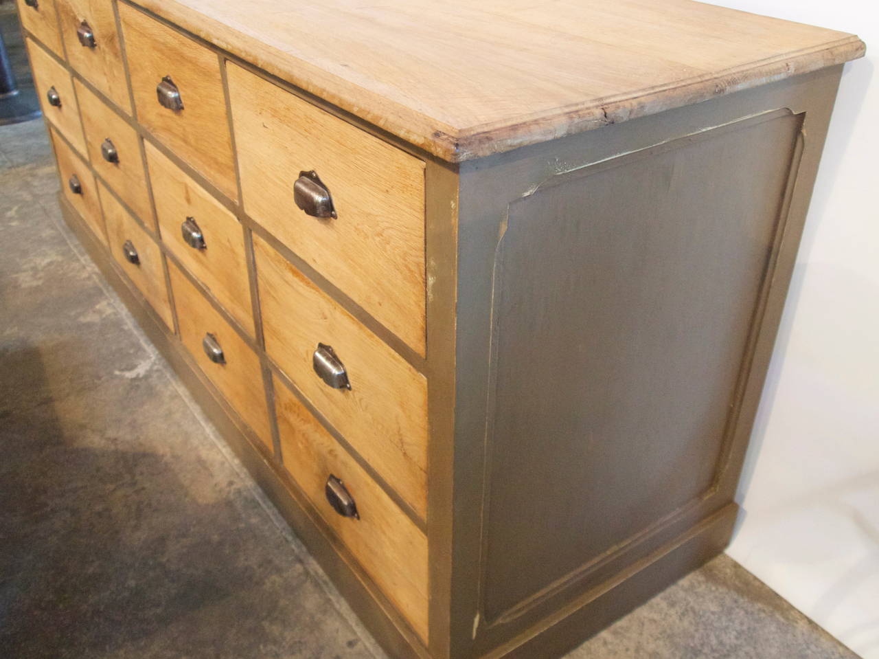 20th Century French Merchants 12-Drawer Counter