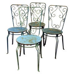Antique Set Of 4 Garden Chairs