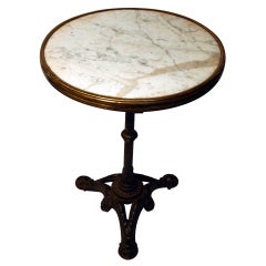 French Marble Gueridon Bistro Table