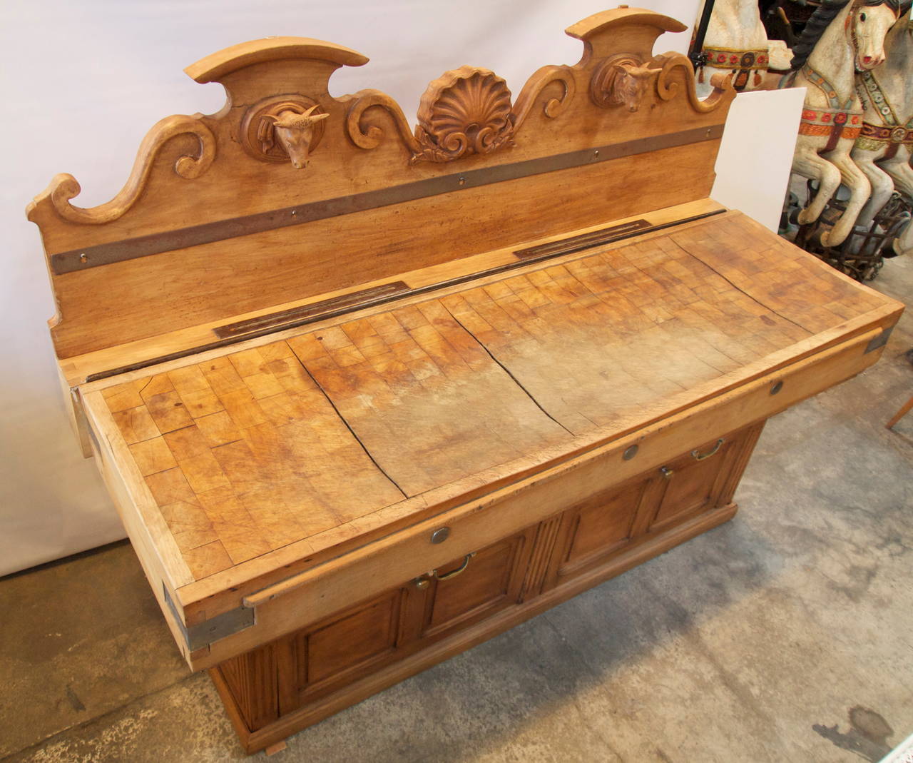 French Double Butchers Block In Excellent Condition In San Francisco, CA