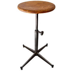 French Industrial Adjustable Stool