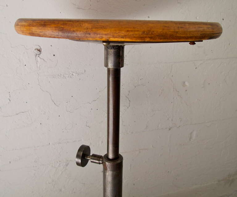 French Industrial Adjustable Stool 1