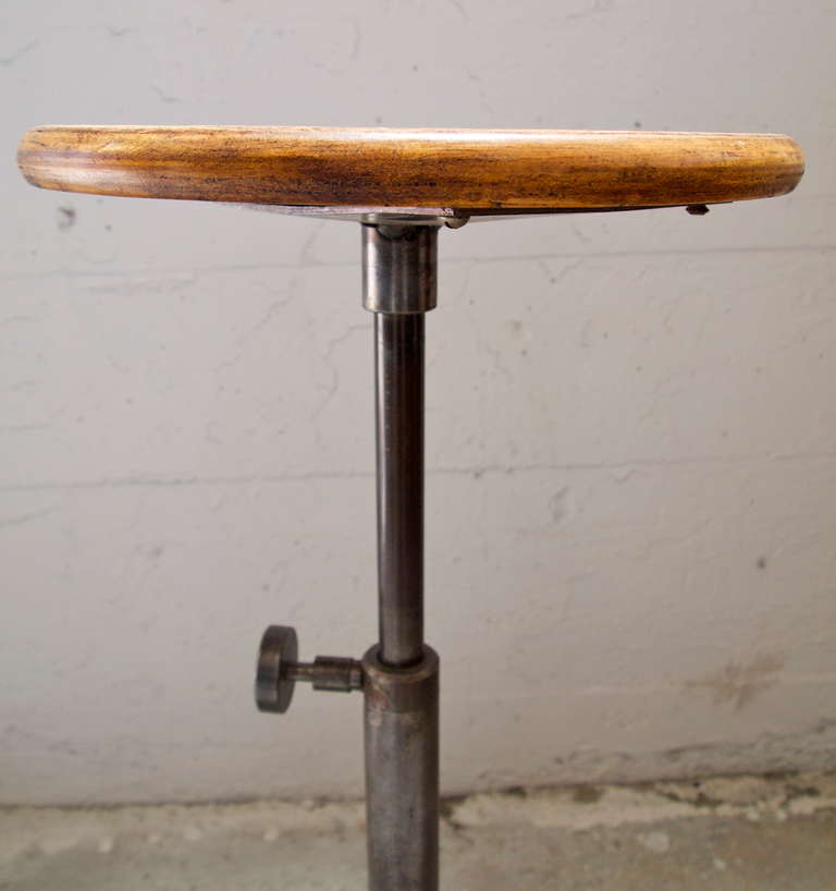 French Industrial Adjustable Stool 4