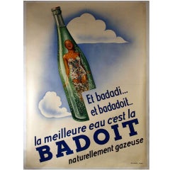 Vintage Badoit Original Advertising Poster