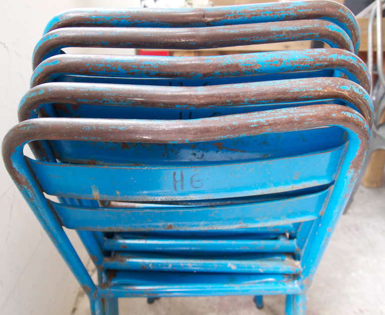 Set of Three French Industrial Side Chairs 5
