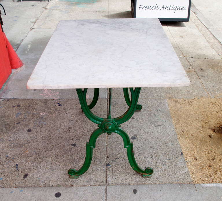 French Marble Top Bistro Table In Good Condition In San Francisco, CA