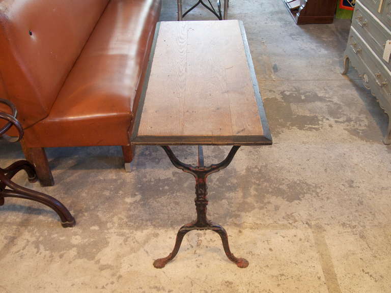 French Oak Wood Top Bistro Table In Good Condition In San Francisco, CA