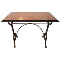 French Oak-Top Bistro Table