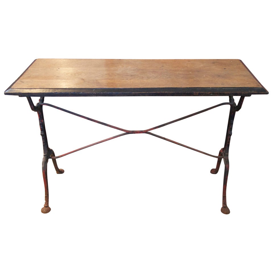 French Oak Wood Top Bistro Table