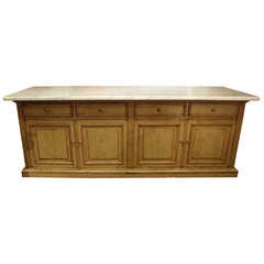 Vintage French Marble Top Store Counter