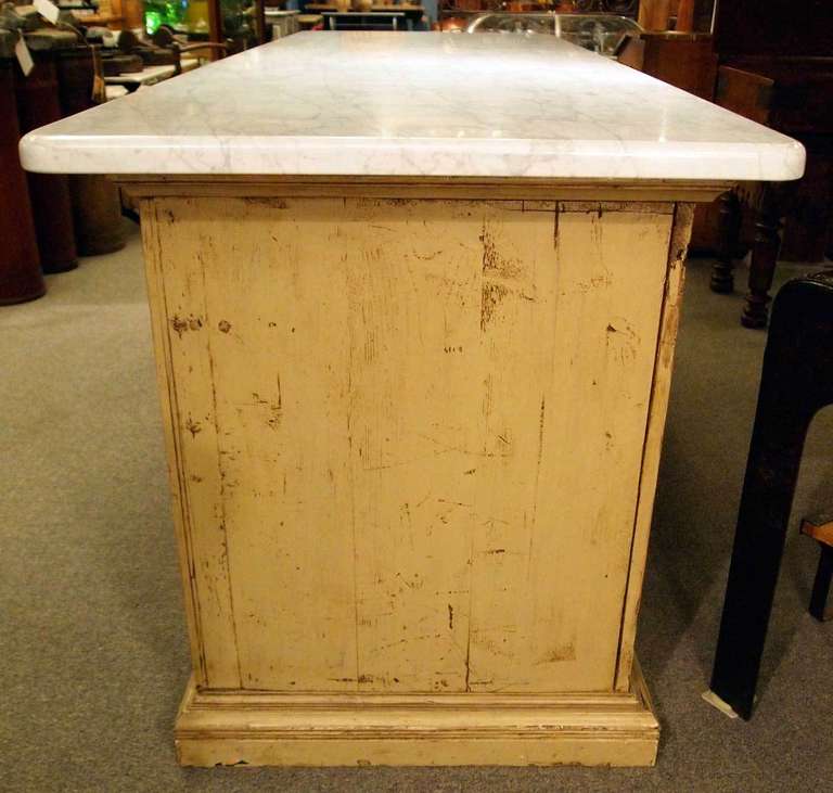 Wood French Marble Top Store Counter
