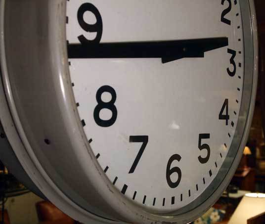 Double Sided Hanging Train Station Clock 1