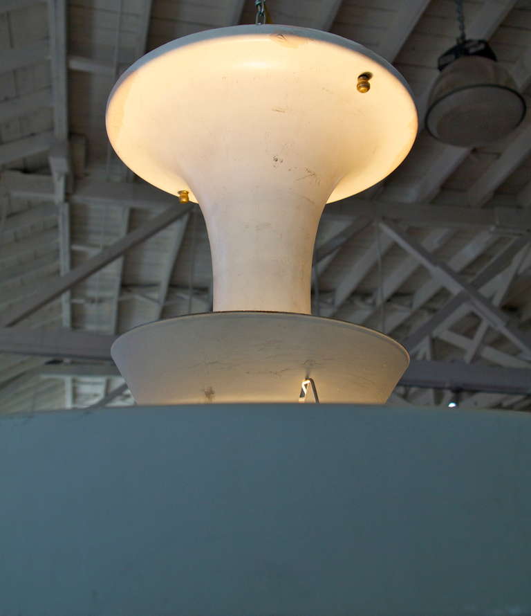 Metal Mid-Century Three Ring Industrial Ceiling Light