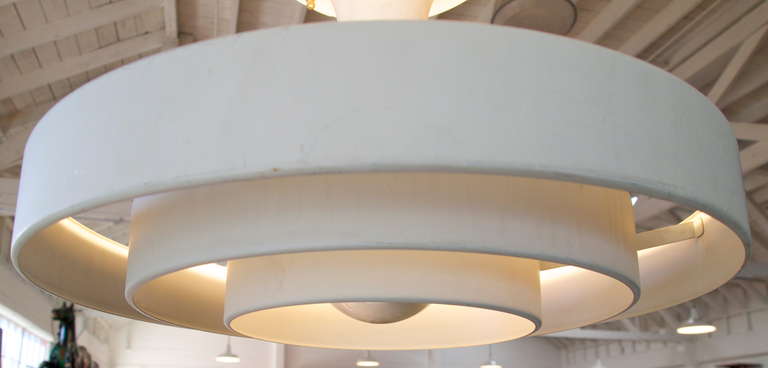 American Mid-Century Three Ring Industrial Ceiling Light