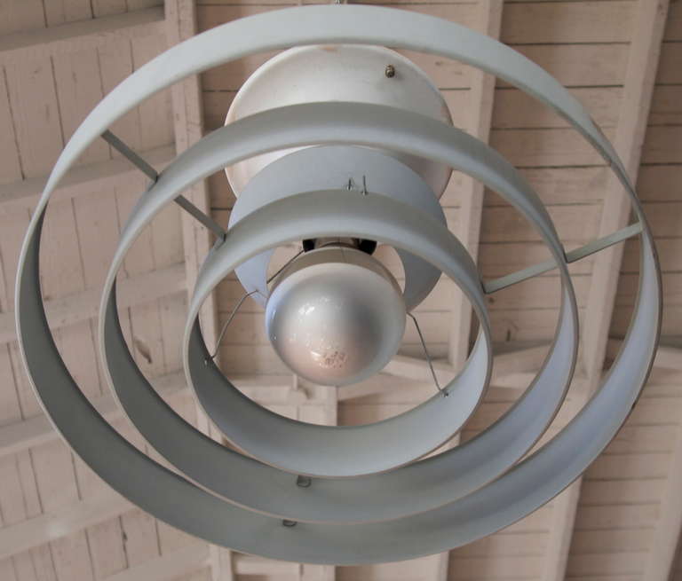 Mid century industrial school/office ceiling mounted light fixture by Smoot-Holman