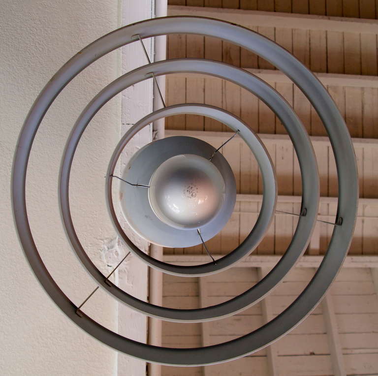 Mid-20th Century Mid-Century Three Ring Industrial Ceiling Light