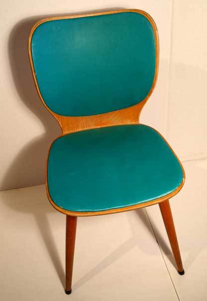 Mid-20th Century Set of 6 mid-century colorful chairs