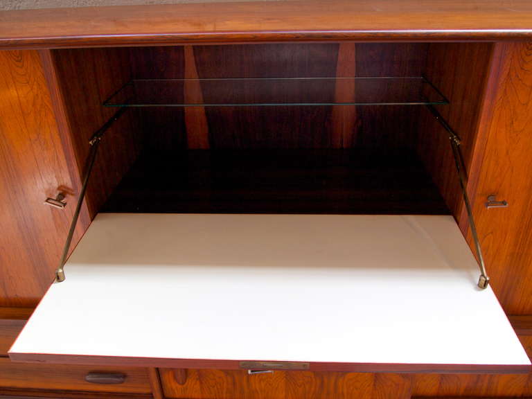 Large Rosewood Mid Century Credenza In Excellent Condition In San Francisco, CA