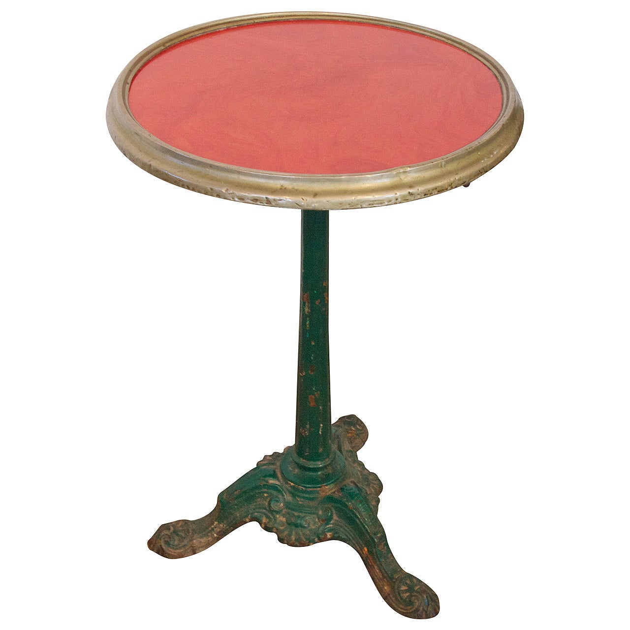 French Opaline Glass Top Bistro Table