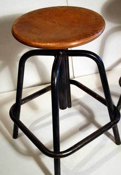 Pair of French industrial stools