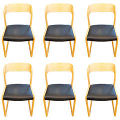 Set of Six Midcentury French Side Chairs