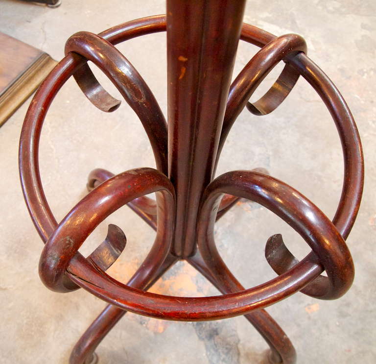 French dark stained bentwood coat rack, 