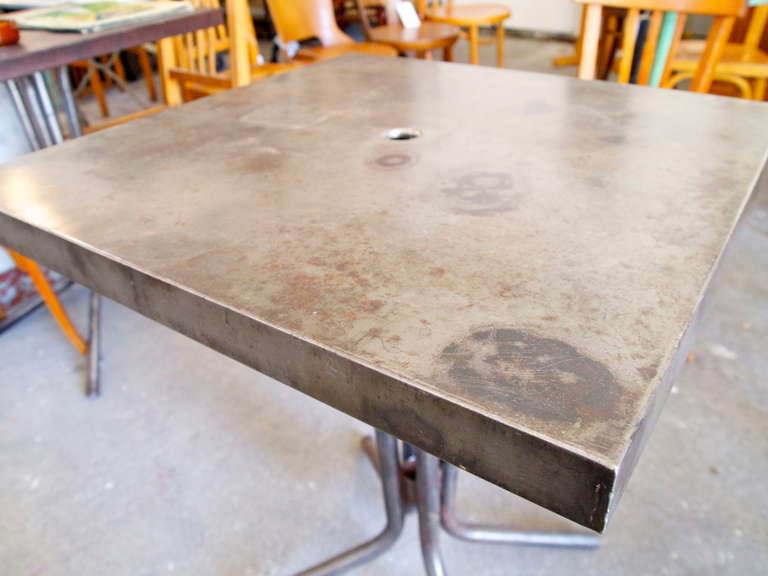 Industrial French Square Metal Bistro Table