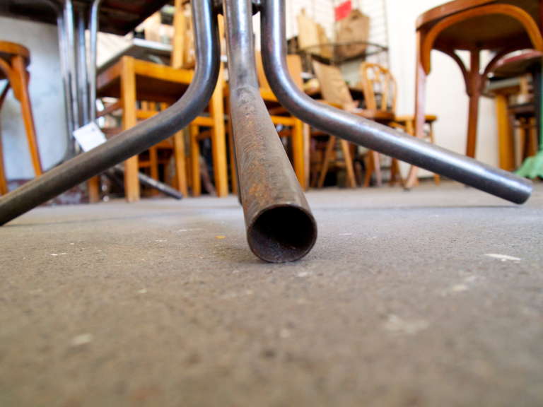 French Square Metal Bistro Table In Excellent Condition In San Francisco, CA