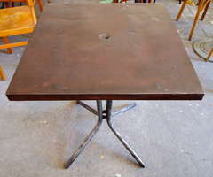 Used French Metal Square Pedestal Table