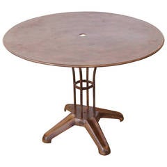 French Industrial Metal Garden Table