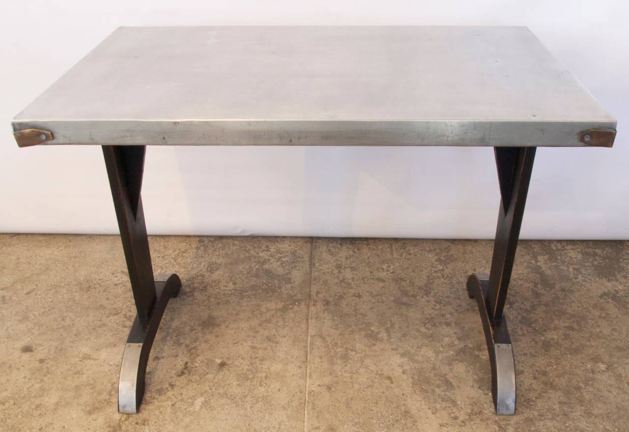 20th Century French Zinc-Top Bistro Table