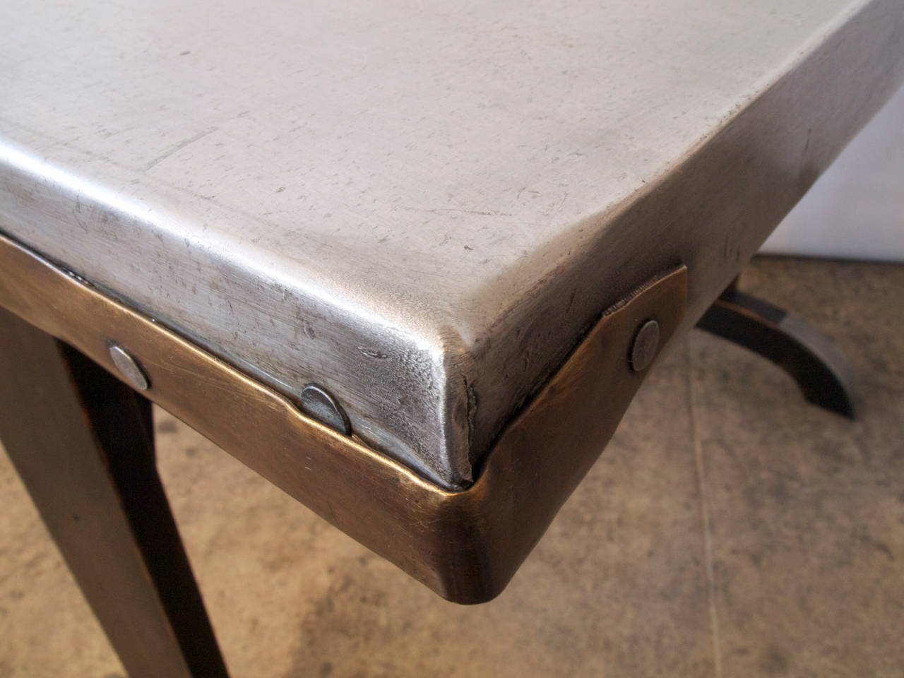 Art Deco French Zinc-Top Bistro Table