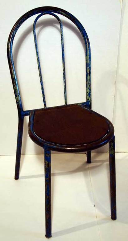 Set of 20 French Industrial Metal & Wood Bistro Chairs