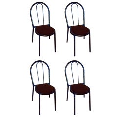 Set of 20 French Industrial Metal & Wood Bistro Chairs