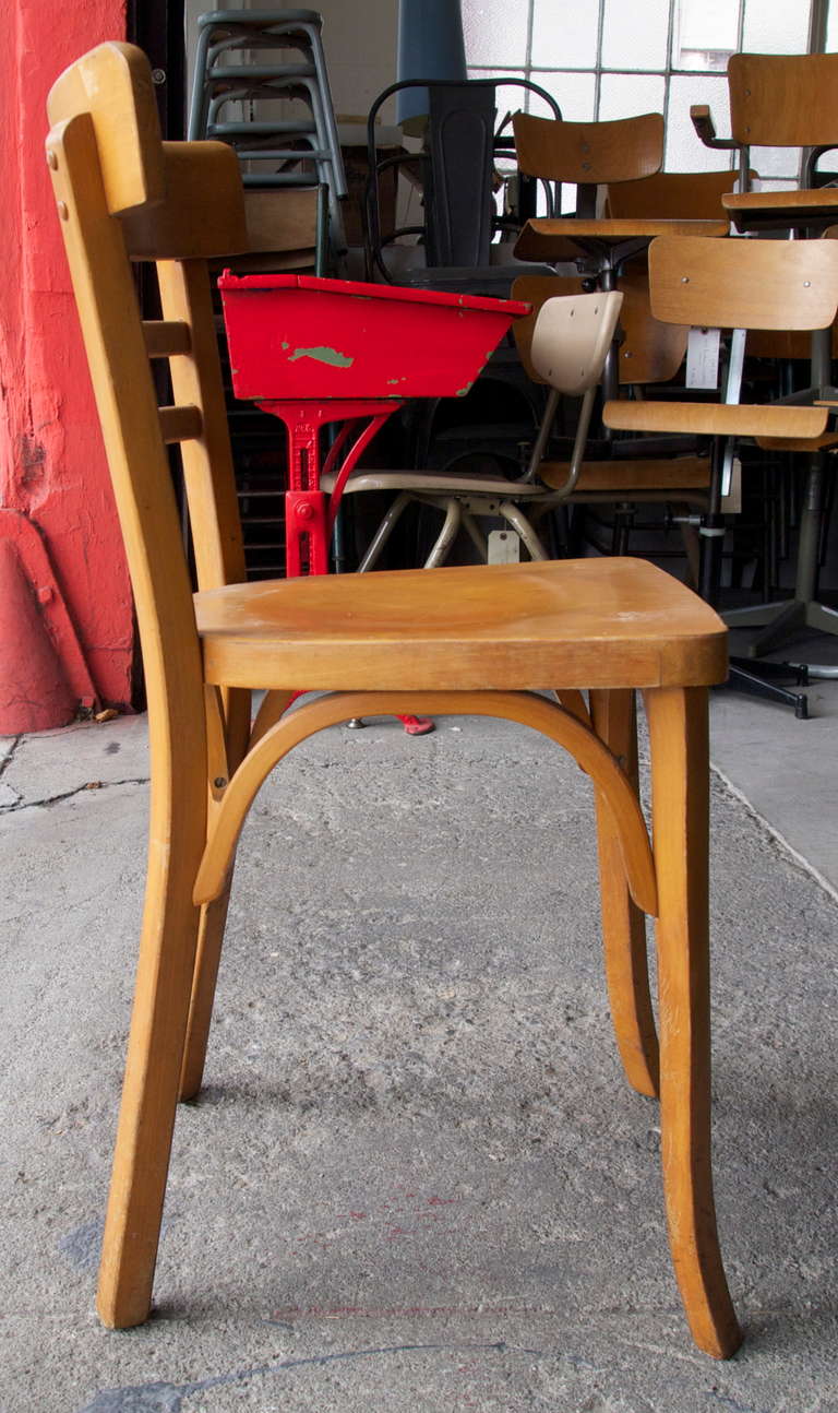 Set of Ten Baumann Wood Bistro Chairs 3