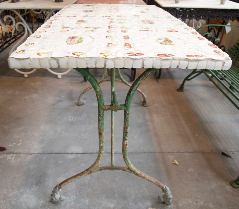 French Broken Plate-Top Garden Table In Good Condition In San Francisco, CA