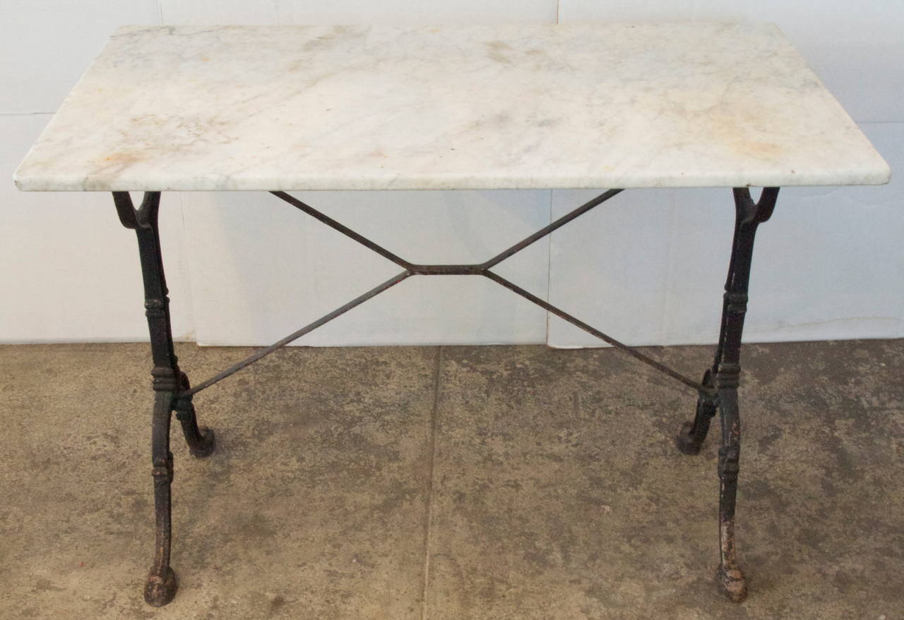 Cast French Marble Top Bistro Table