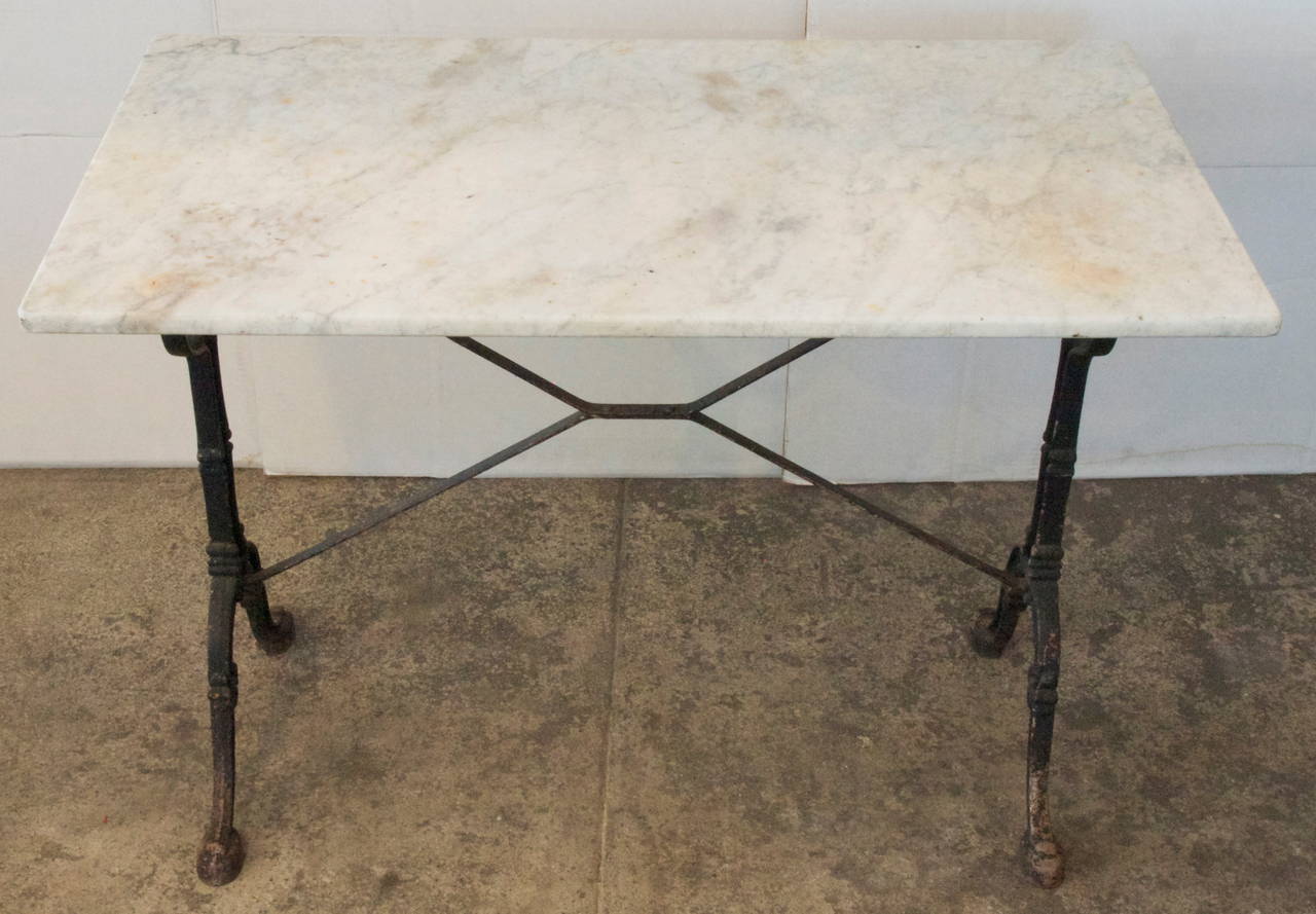 20th Century French Marble Top Bistro Table