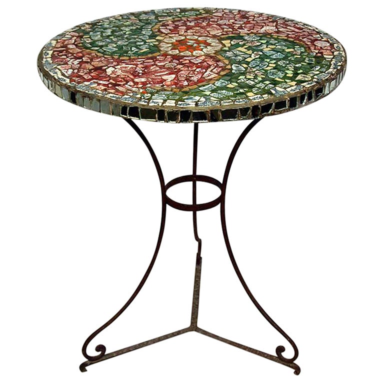 Mosaic porcelain Top  Garden/Bistro  Gueridon Table