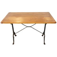 French Oak-Top Bistro Table