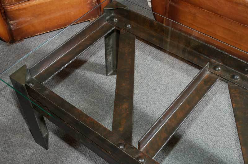 Steel French Industrial Cocktail / Coffee Table For Sale