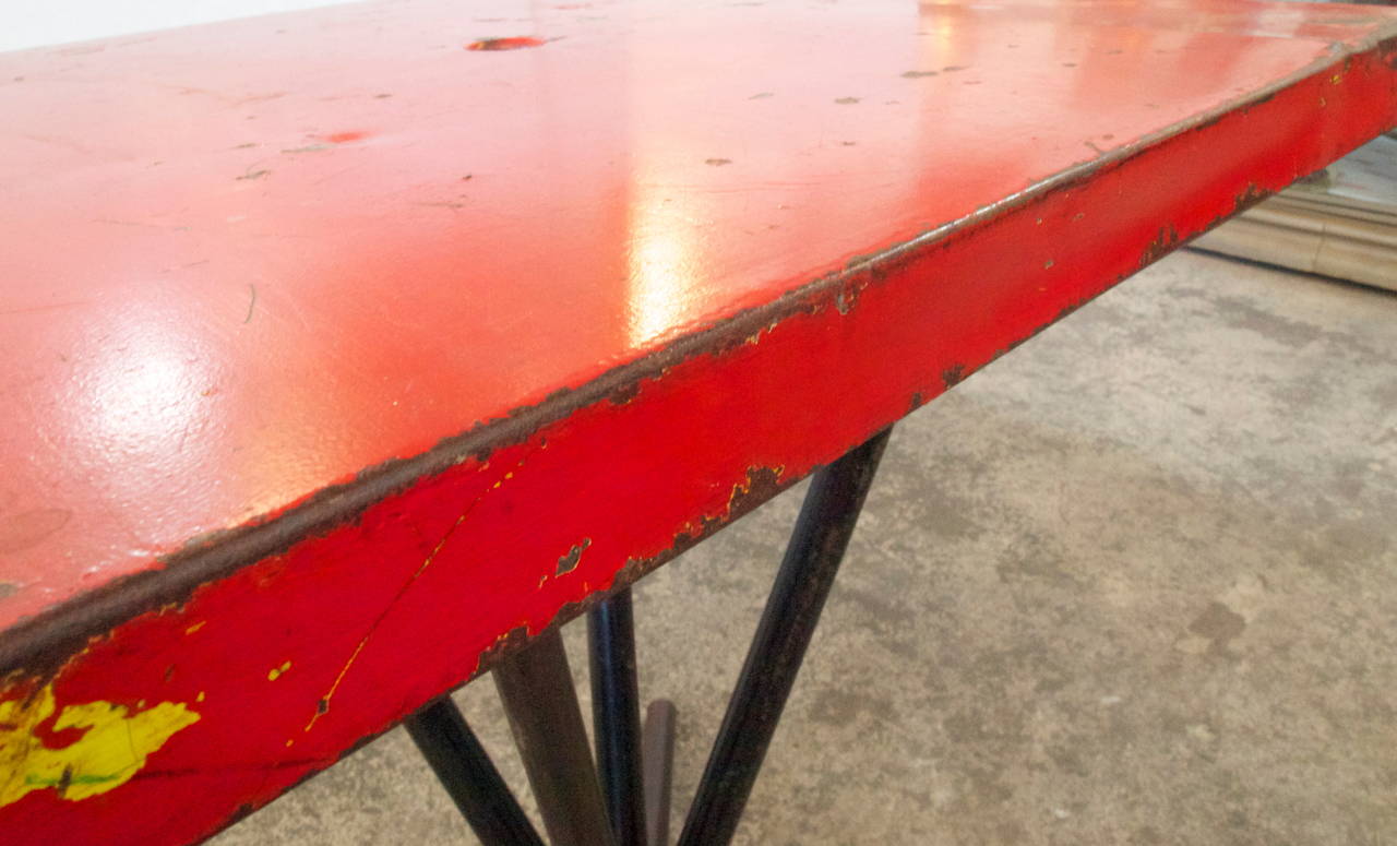 French Mid-Century Metal Bistro Table In Good Condition In San Francisco, CA