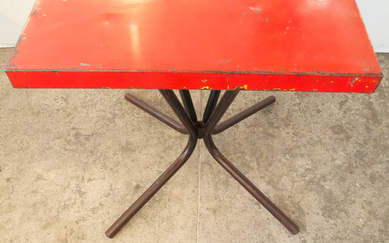 French Mid-Century Metal Bistro Table 4