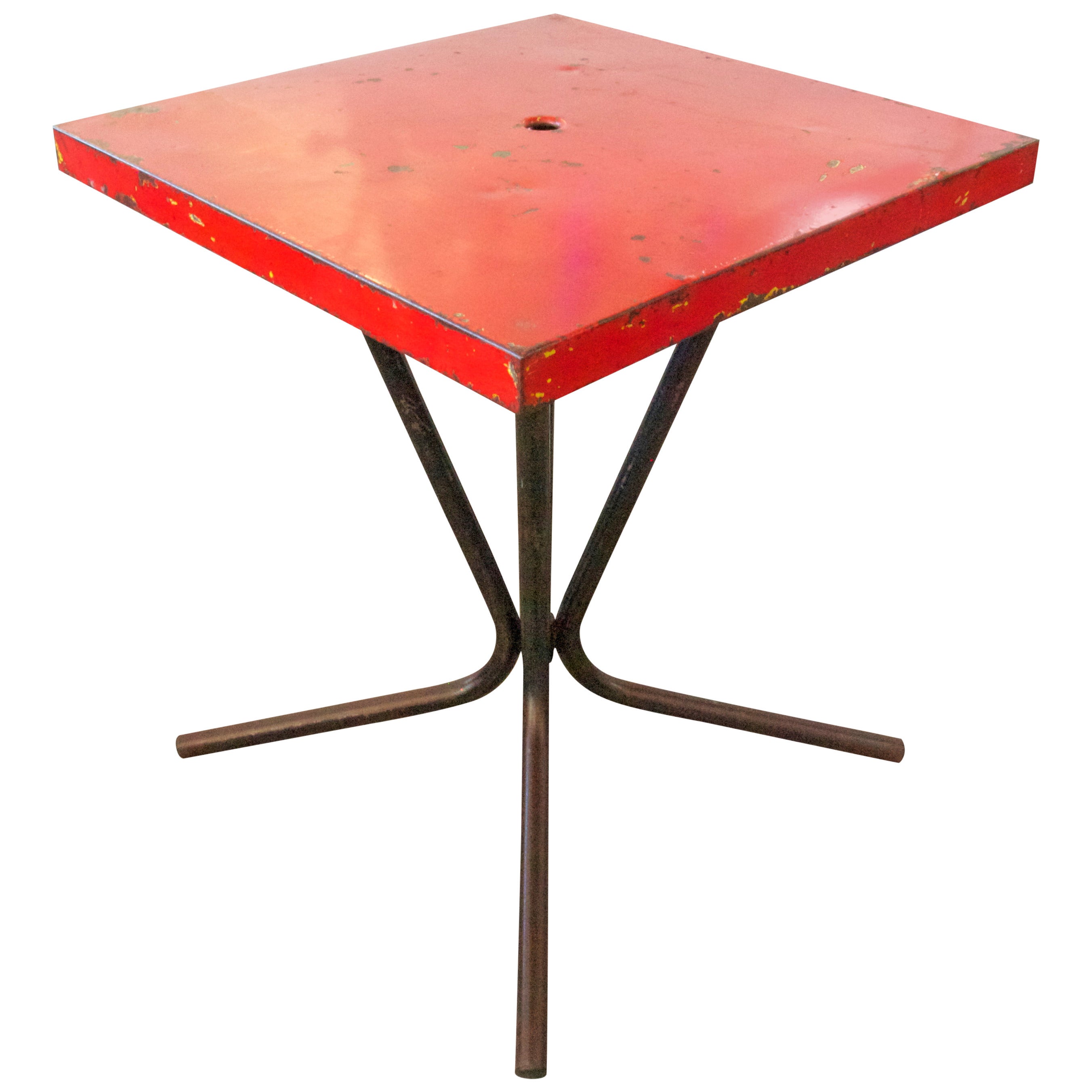 French Mid-Century Metal Bistro Table