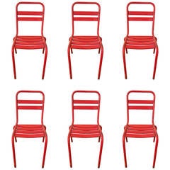 Retro Set of Six Mid-Century Tolix Chairs